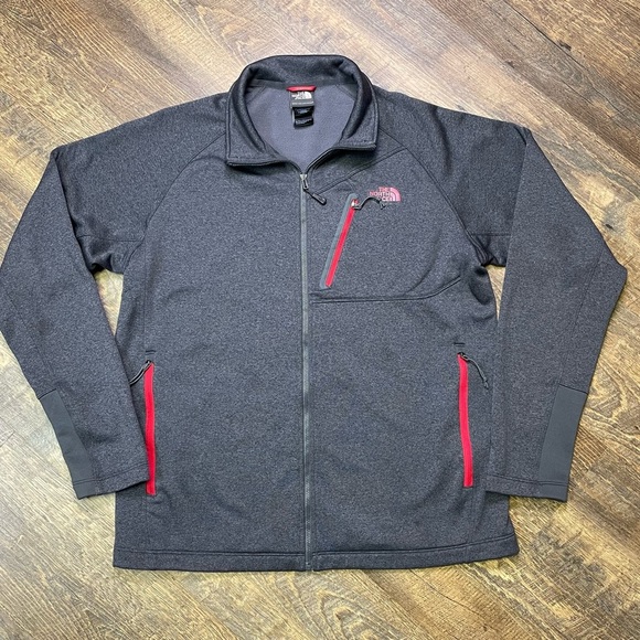 The North Face Canyonlands Zip Jacket Mens Large Gray Red Fleece Gorpcore Hiking - Picture 1 of 14